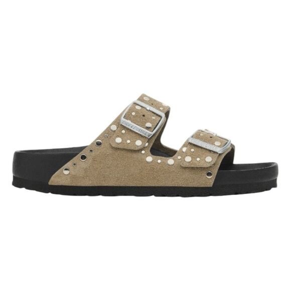 Birkenstock Arizona Rivets Sandals Taupe Suede Leather‎ 40 W9 M7 Narrow - Picture 7 of 11